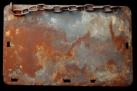 铁链条锈迹斑斑的金属板背景