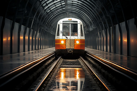隧道里行驶的火车图片