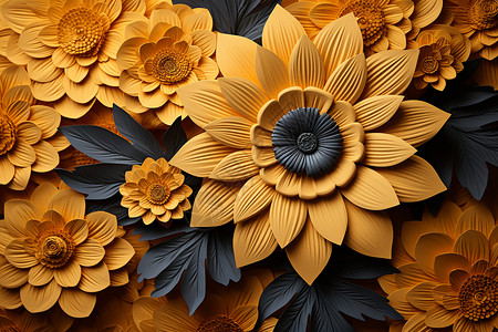 复杂的花朵艺术品背景图片