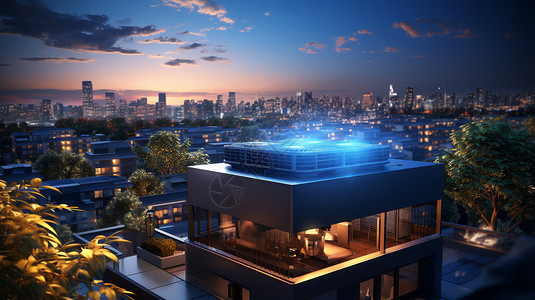 空阳台未来创新房屋建筑的空气源热泵设计图片