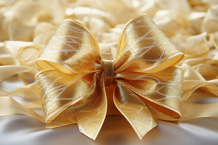 华丽庆典的金色丝带背景图片