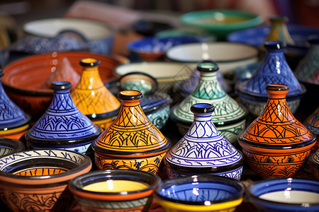 缤纷设计素材传统彩绘的陶瓷瓦罐背景