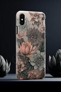 花卉设计的手机壳背景图片