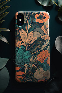 花朵绽放的手机壳设计背景图片