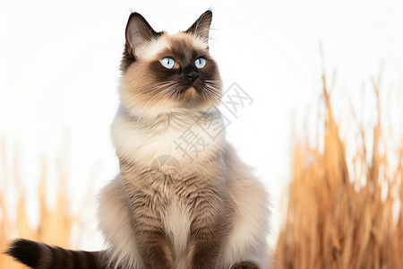 卡塔维可爱的暹罗小猫背景