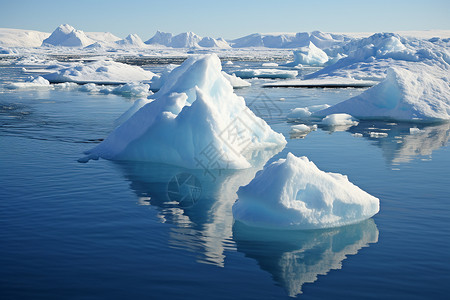 海冰山海面上漂浮的冰山背景