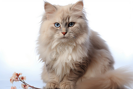 一只毛茸茸的猫高清图片