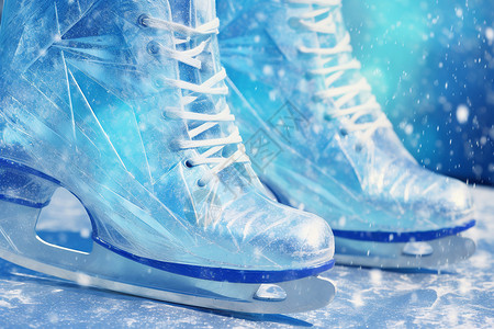 运动水杯产品蓝色的冰刀鞋设计图片