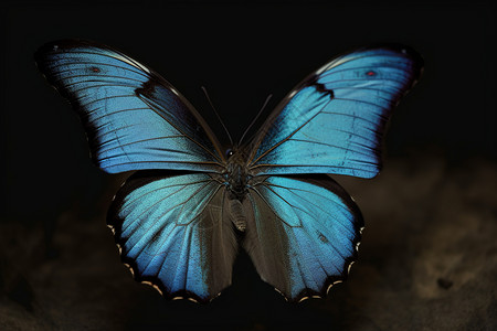 展翅飞舞的蓝蝴蝶背景图片