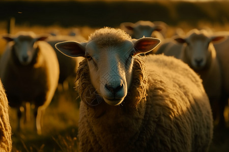 户外放牧的绵羊图片