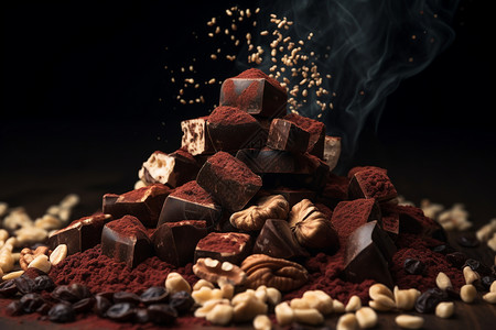 巧克力坚果盛宴背景图片