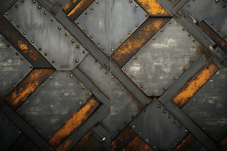 铁质鸭铁质金属背景设计图片