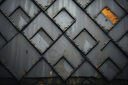 生锈铁皮几何金属背景设计图片