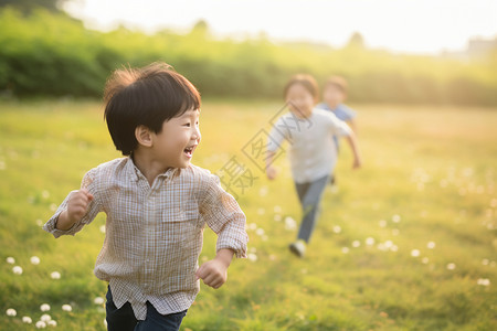 阳光下幸福阳光下两个年轻孩子背景