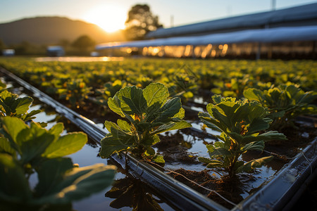 草莓种植基地太阳能光伏板景观设计图片