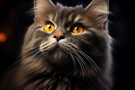 一只可爱的黄眼猫咪图片