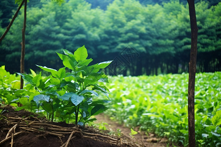 森林田地中的蔬菜图片