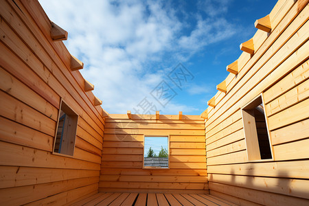 户外木制的房屋建筑背景图片