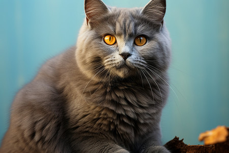灰色的短毛猫咪背景图片