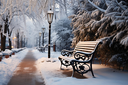 冬天的公园背景图片