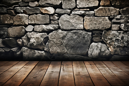 静谧石头墙背景图片
