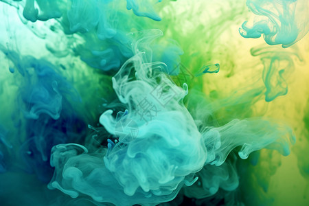 浅蓝色烟雾光效创意流动液体插图插画