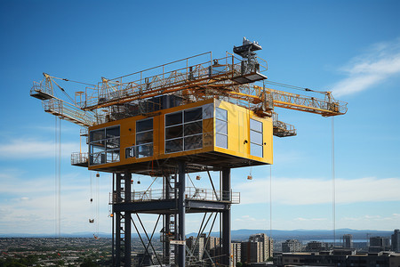 城市工业吊塔背景图片