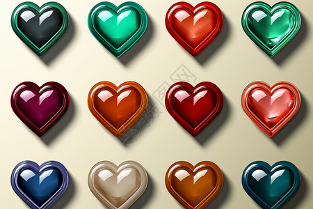 爱心点击进入按钮GIF艺术创意的爱心心形插图插画