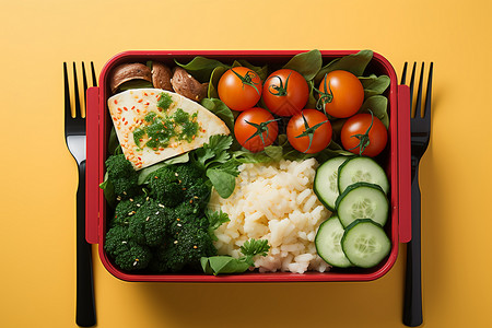 营养搭配的餐盒图片