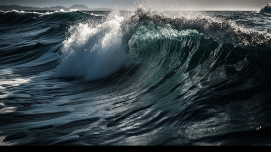 层层交错大海中的层层波浪背景