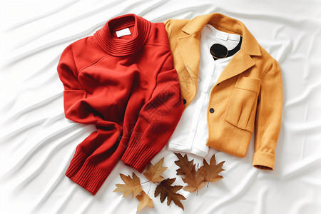 衣服和外套秋季外套线衣背景