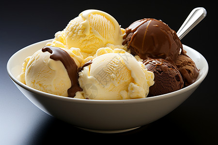 香草巧克力美味的冰淇淋背景