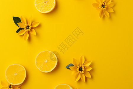 充满活力的柠檬黄色背景图片