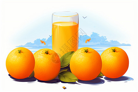 清爽夏日的橙汁图片