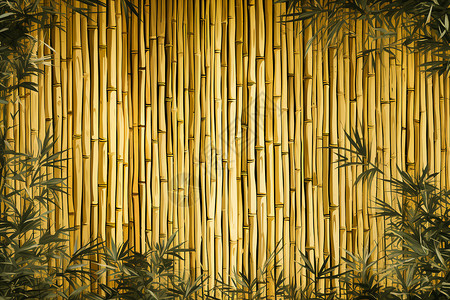 丛林中的竹制背景背景图片