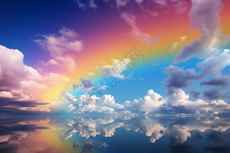 美丽的天空彩虹景观背景图片