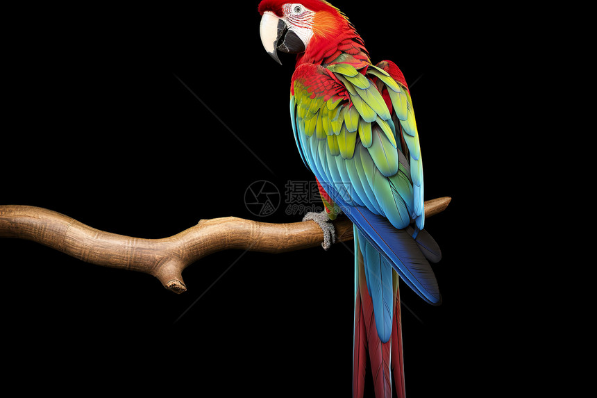热带雨林中的彩色鹦鹉图片