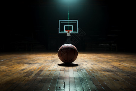 篮球场地地面上的篮球图片
