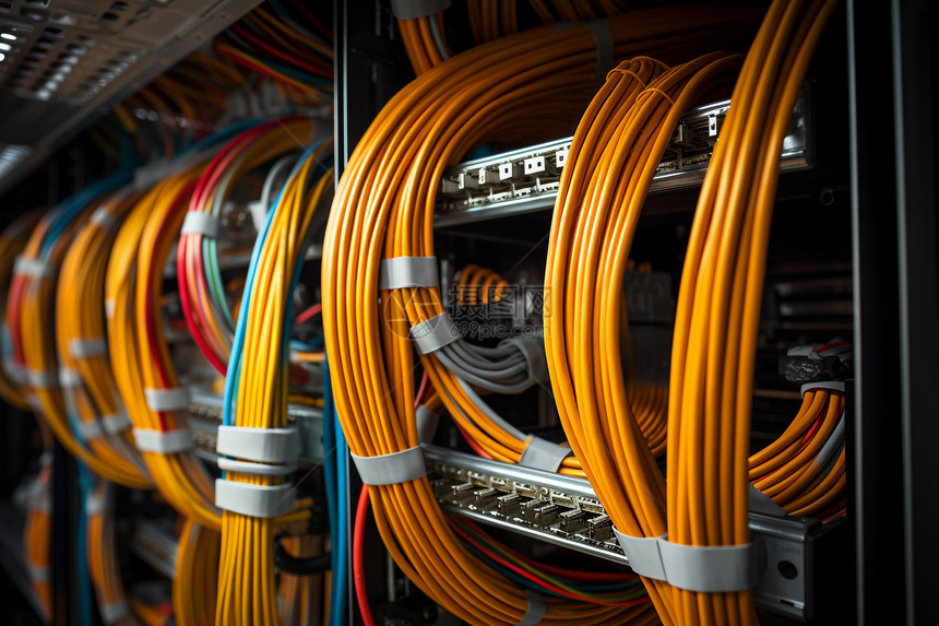 互联网服务器的网络电缆图片