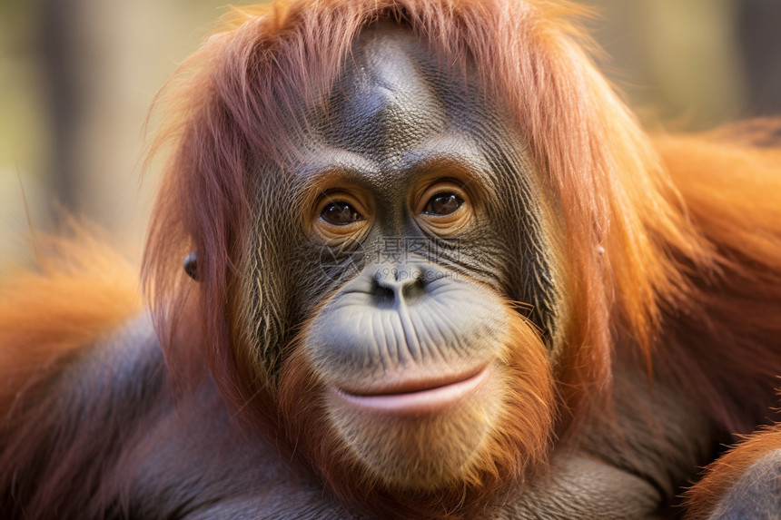 可爱微笑的红毛猩猩图片