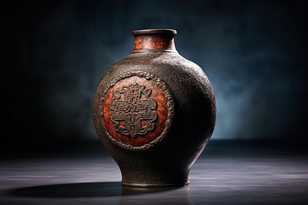 青铜色古老的中国酿酒精髓背景