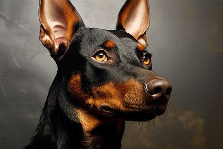 狗狗耳朵黑色的狗狗插画