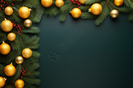 圣诞树和装饰品背景图片