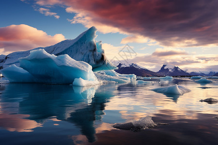海冰山冰山漂浮在海面上背景