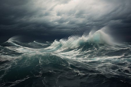 海上的海浪狂涛图片