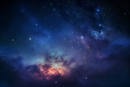 星空中巨蟹座宇宙奇幻星空中的绚烂画面背景