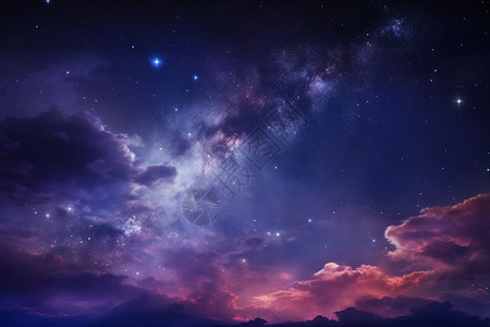 紫色星河星空中的星河背景