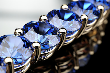 蓝色珠子闪耀的蓝色钻石背景