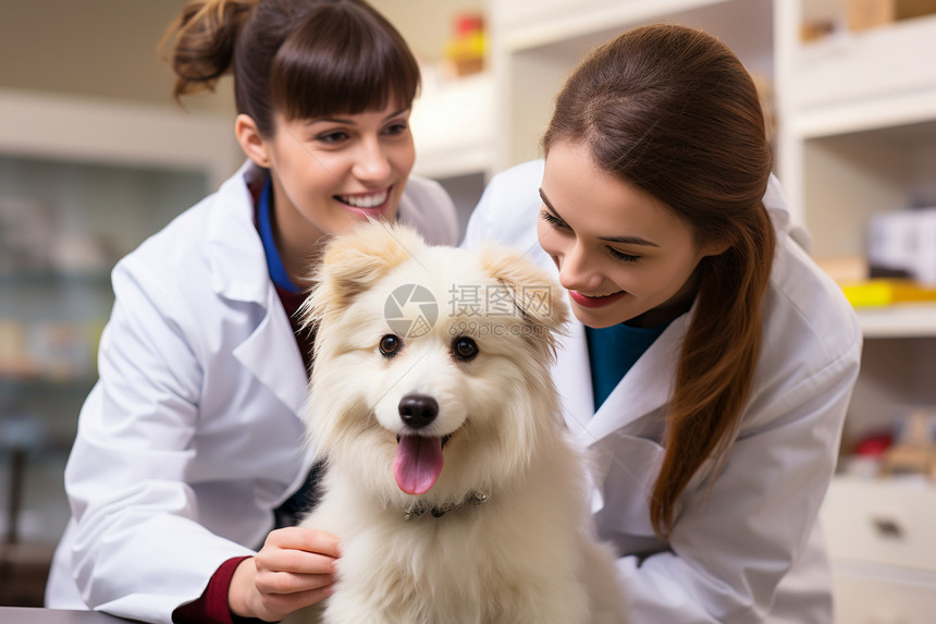 兽医在治疗狗狗图片