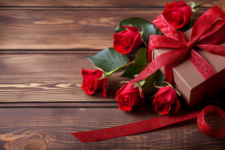 浪漫玫瑰礼盒背景图片